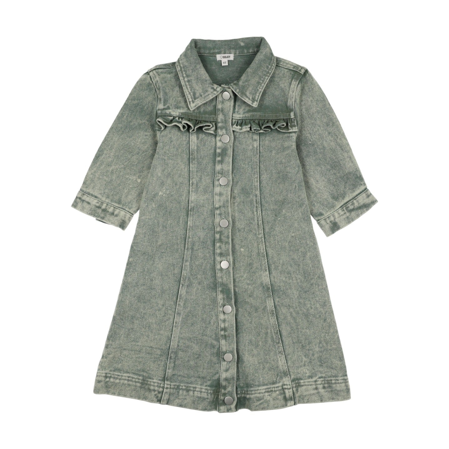 Colored Jean 3/4 Sleeve Dress Bonjoy Baby Colored Jean 3/4 Sleeve Dress Bonjoy Baby