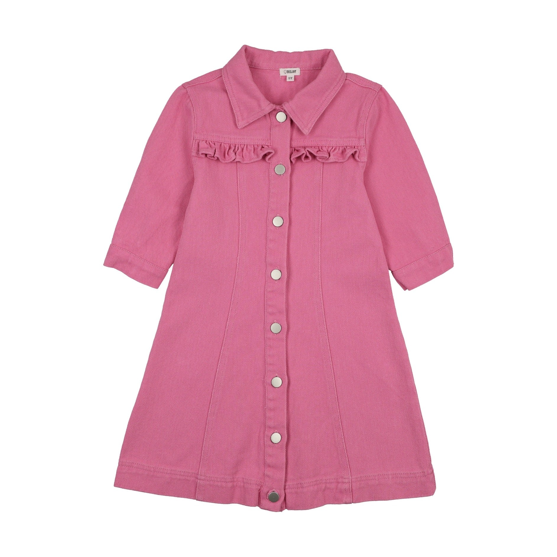 pink jean dress Colored Jean 3/4 Sleeve Dress Pink / 4T