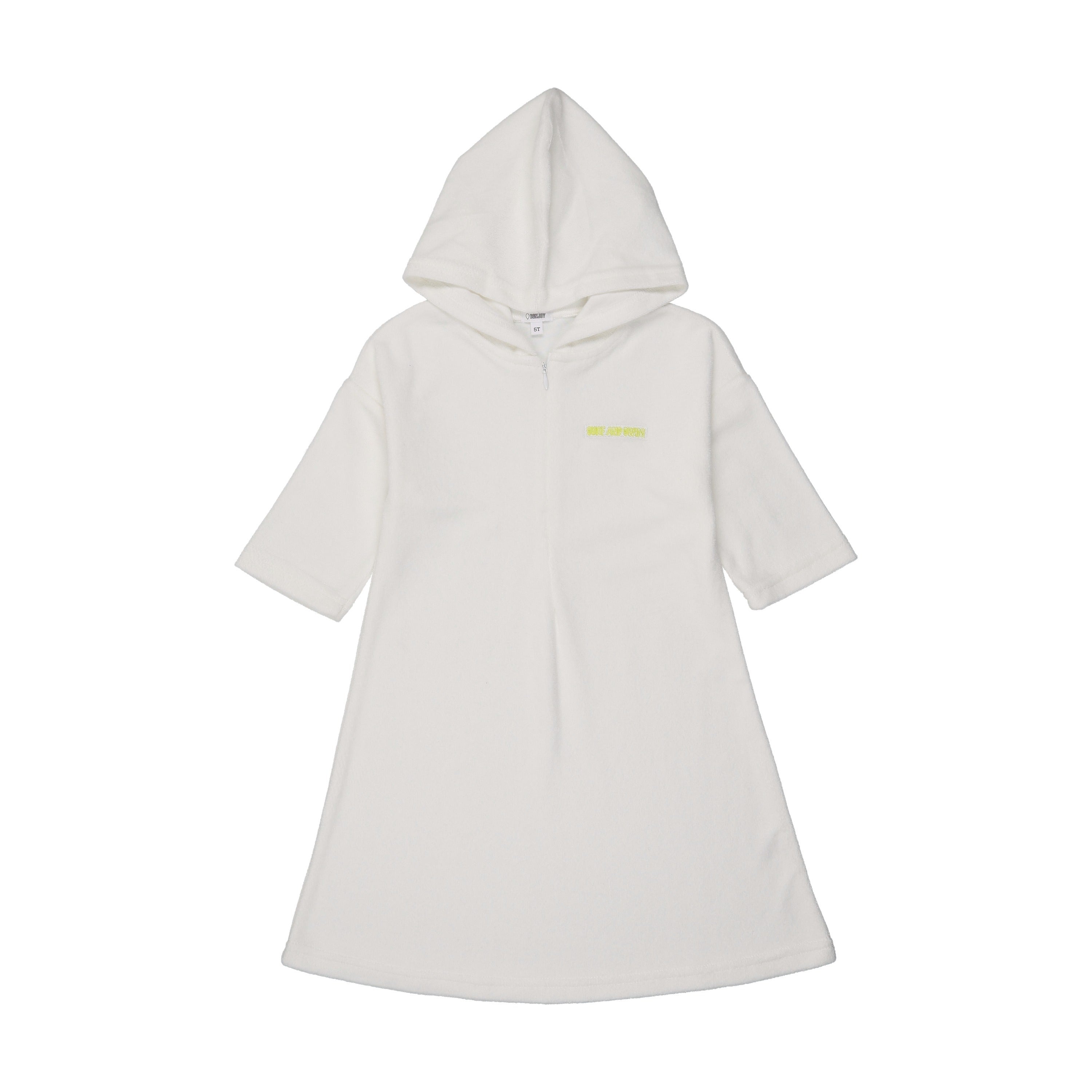 Terry 3/4 Sleeve Dress White/Yellow / 5T Terry 3/4 Sleeve Dress White/Yellow / 5T